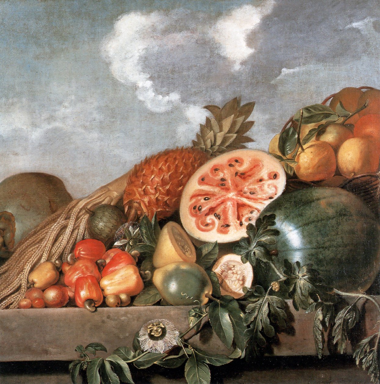 Pineapple, Watermelons and Other Fruits (Brazilian Fruits) by Albert Eckhout