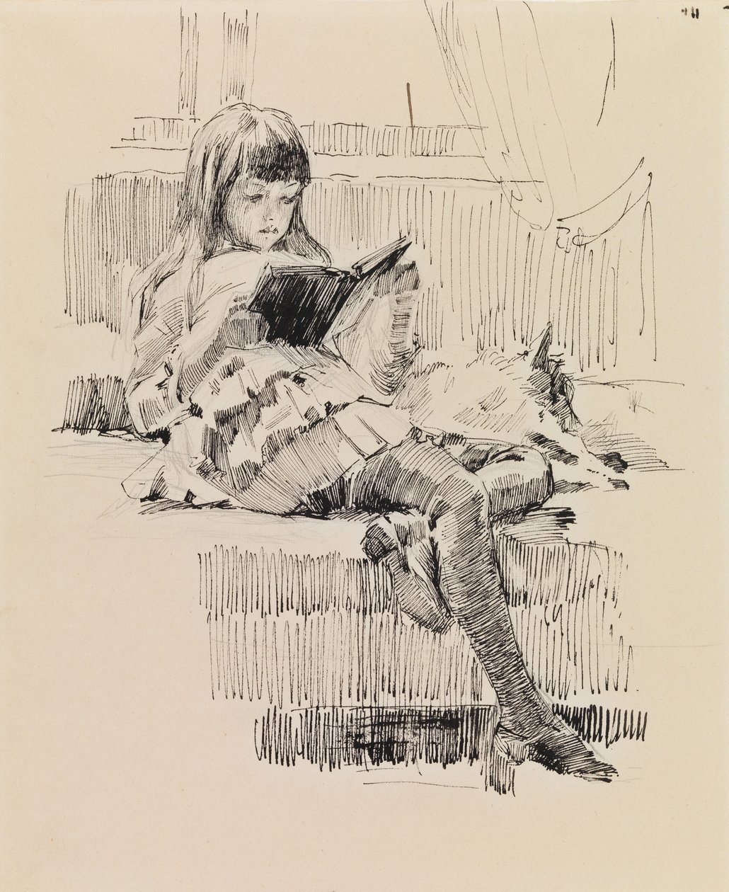 Berta Edelfelt, Study for the Painting Dear Friends (Berta and Capi) by Albert Edelfelt