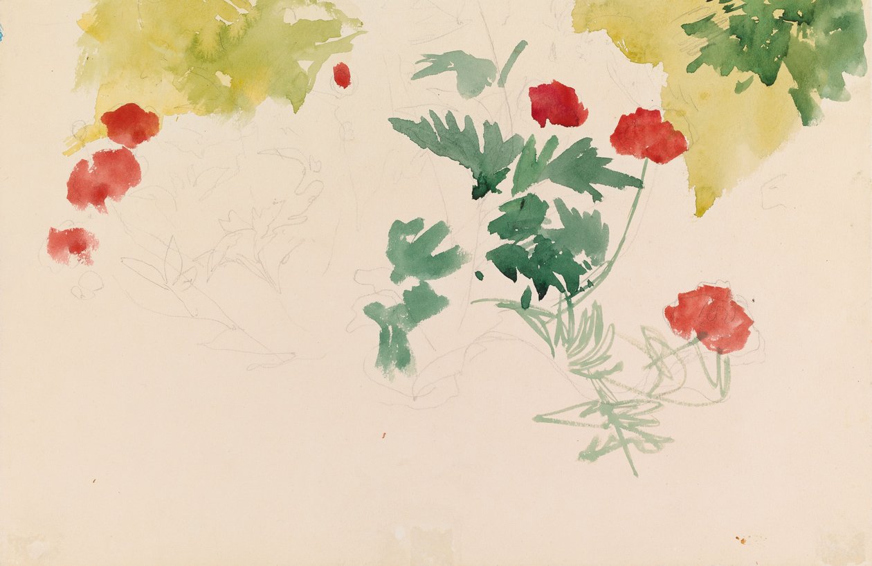 Geraniums by Albert Edelfelt