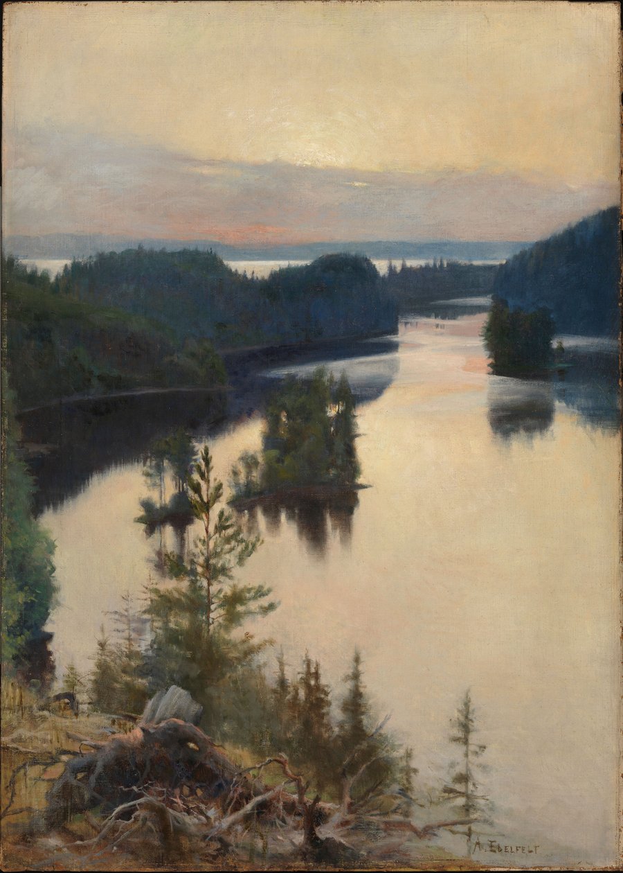 Kaukola Ridge at Sunset by Albert Edelfelt