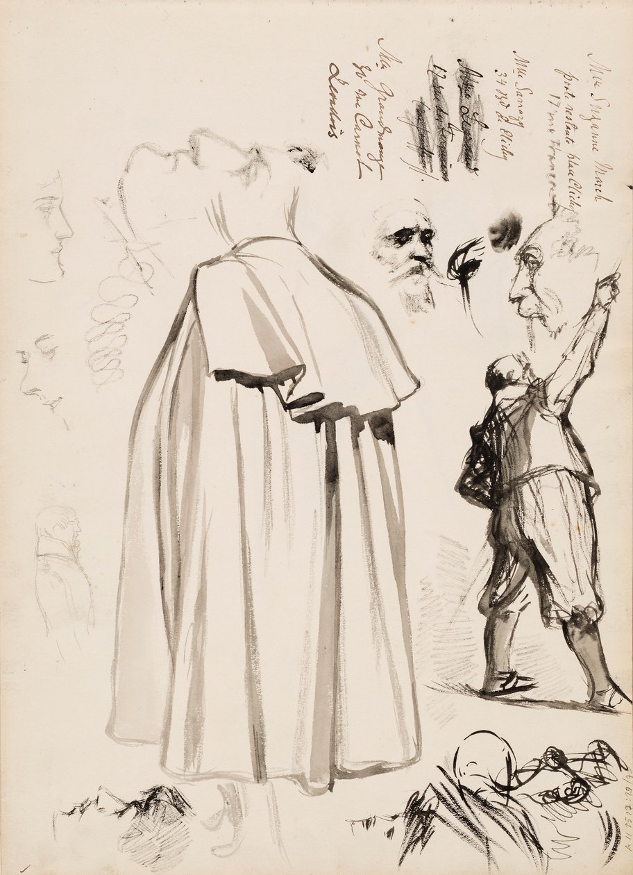 Male Figures, Faces by Albert Edelfelt
