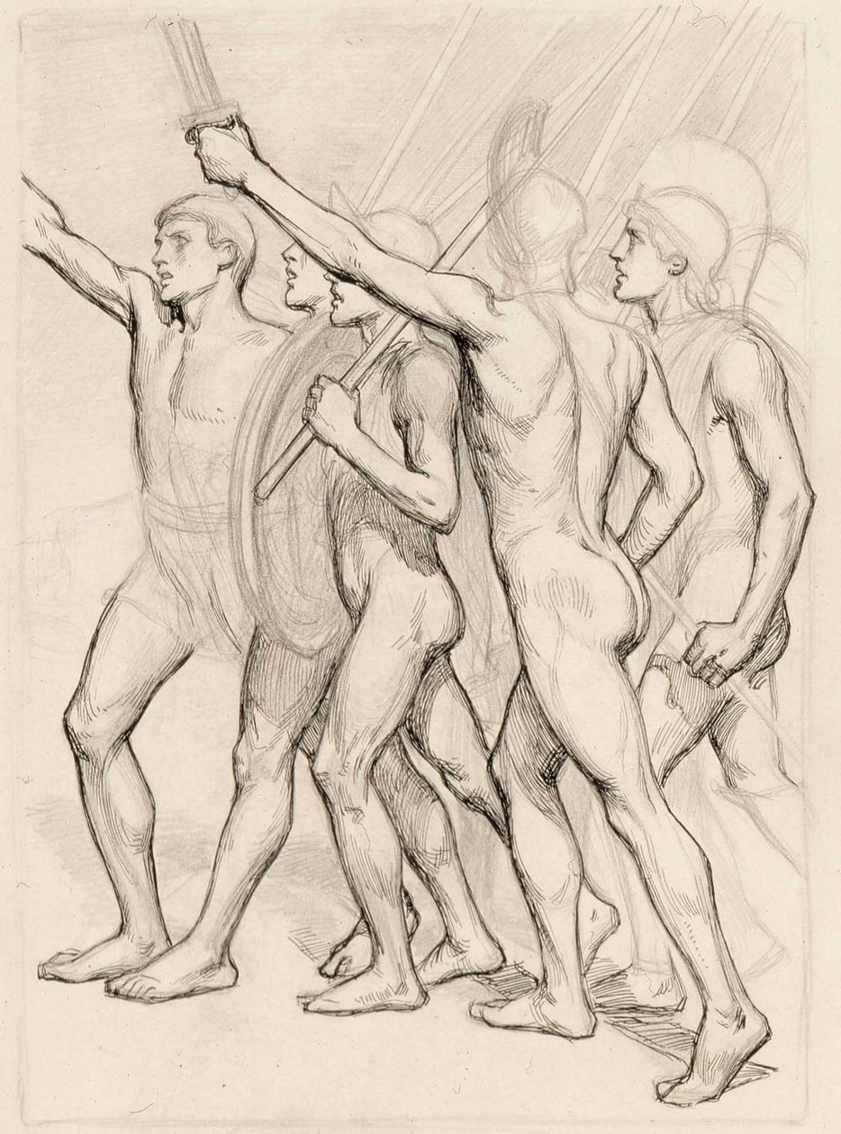 Nude Greek Soldiers by Albert Edelfelt