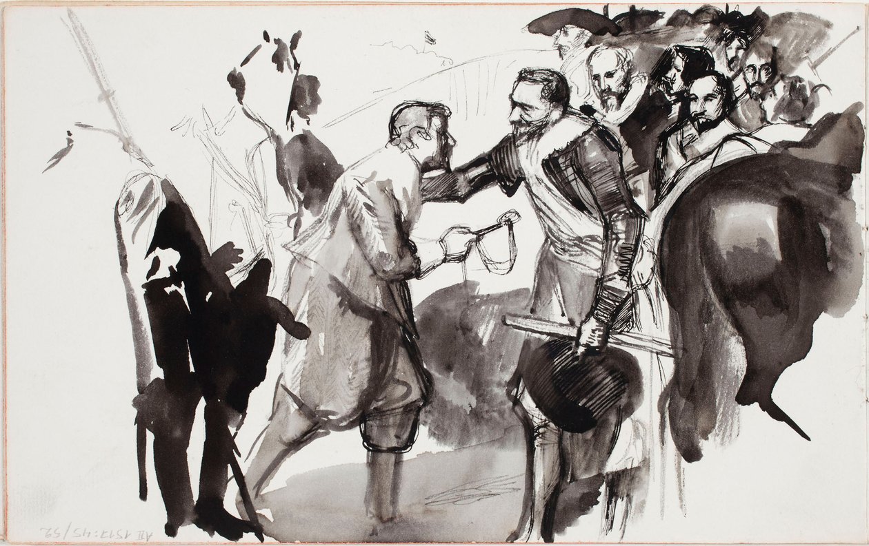 The Surrender of Breda, Sketch after Diego Velázquez by Albert Edelfelt