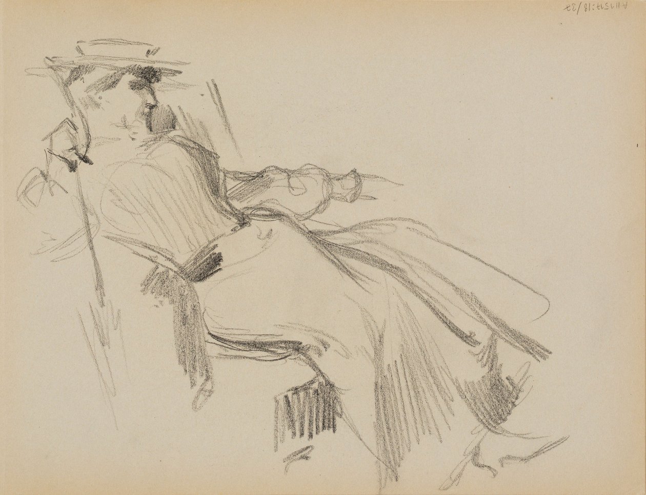 Sitting Woman by Albert Edelfelt