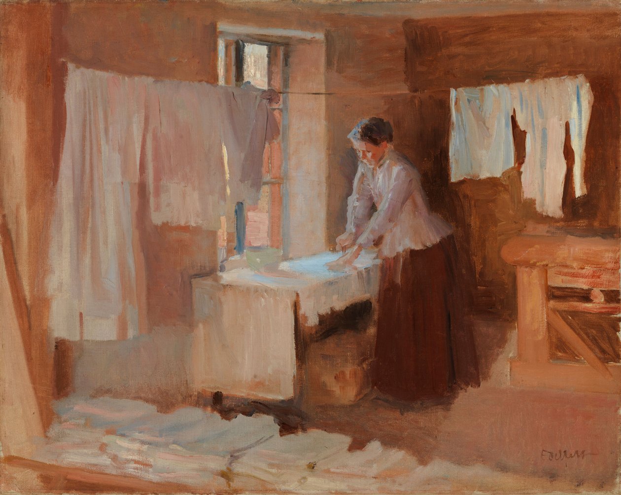Woman Ironing, study for the Washerwomen by Albert Edelfelt