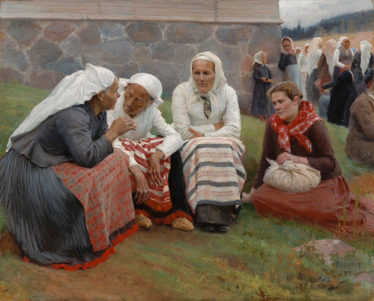 Women of Ruokolahti on the Church Hill by Albert Edelfelt