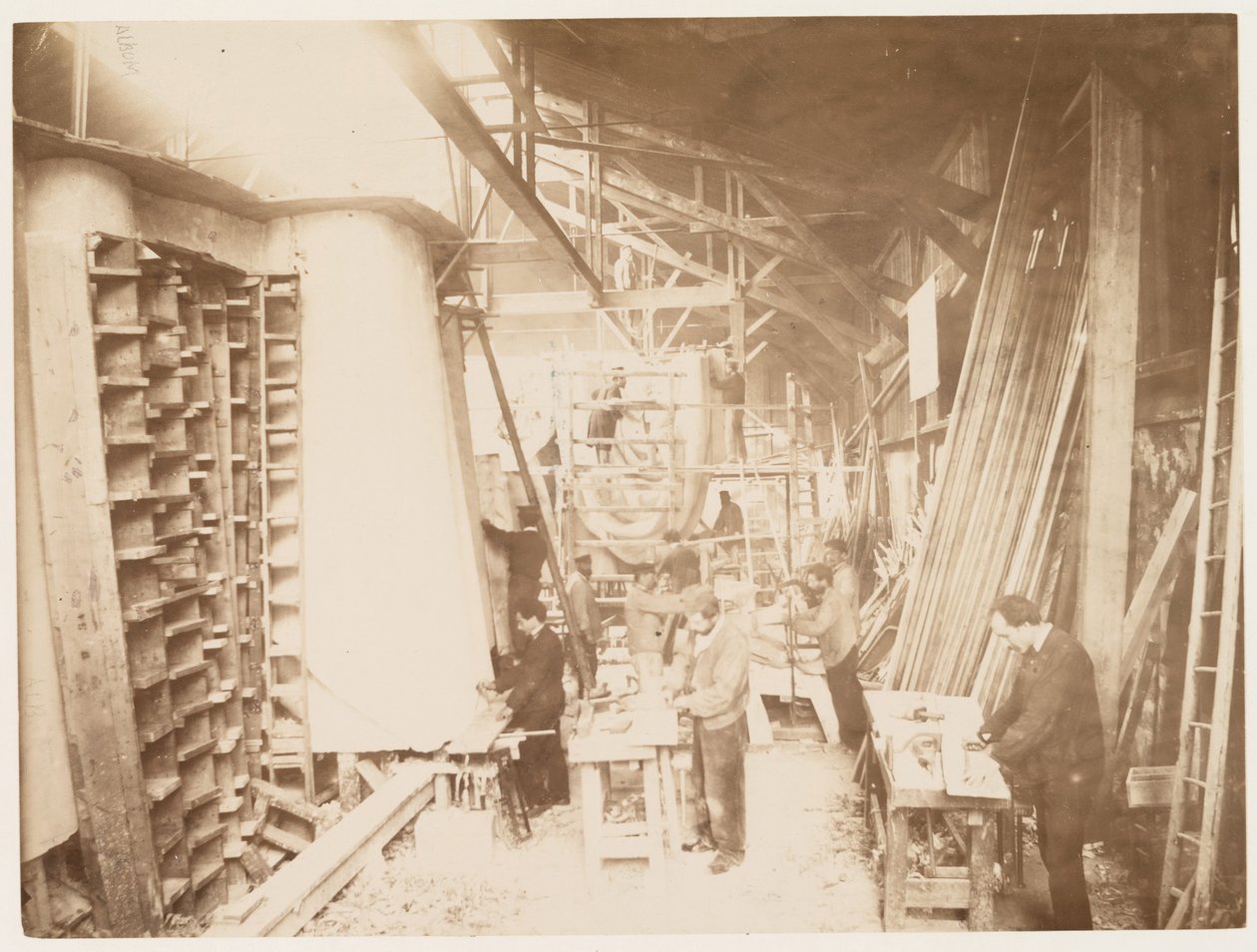 Men at Work During the Construction of the Statue of Liberty, Paris by Albert Fernique