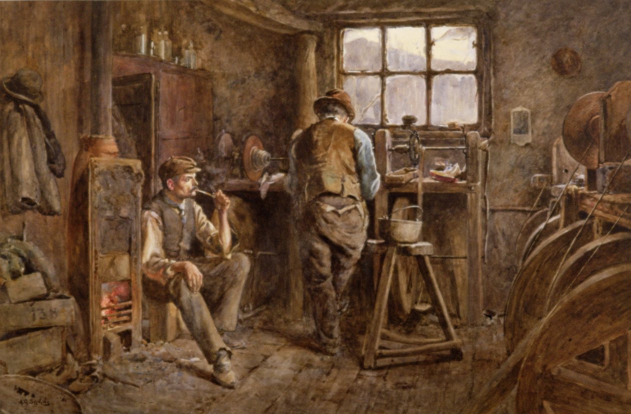 A Jet Workshop, Whitby by Albert George Stevens