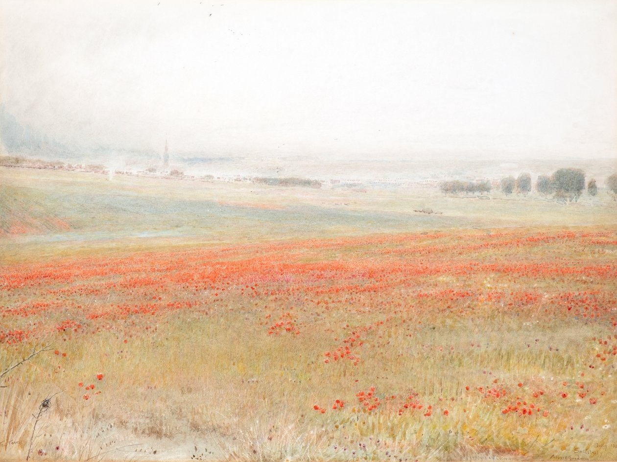 The Tares. Poppies in Corn. Salisbury by Albert Goodwin