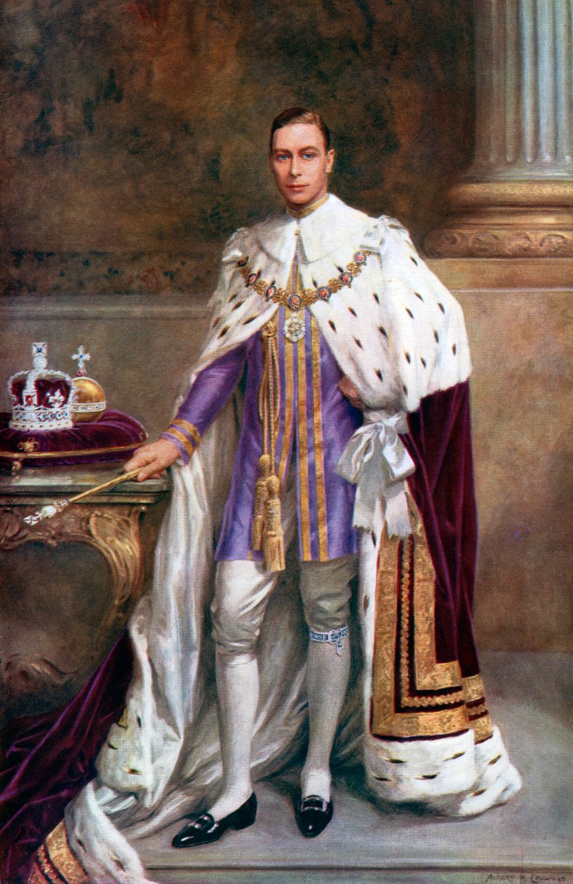 King George VI in coronation robes, 1937 by Albert Henry Collings