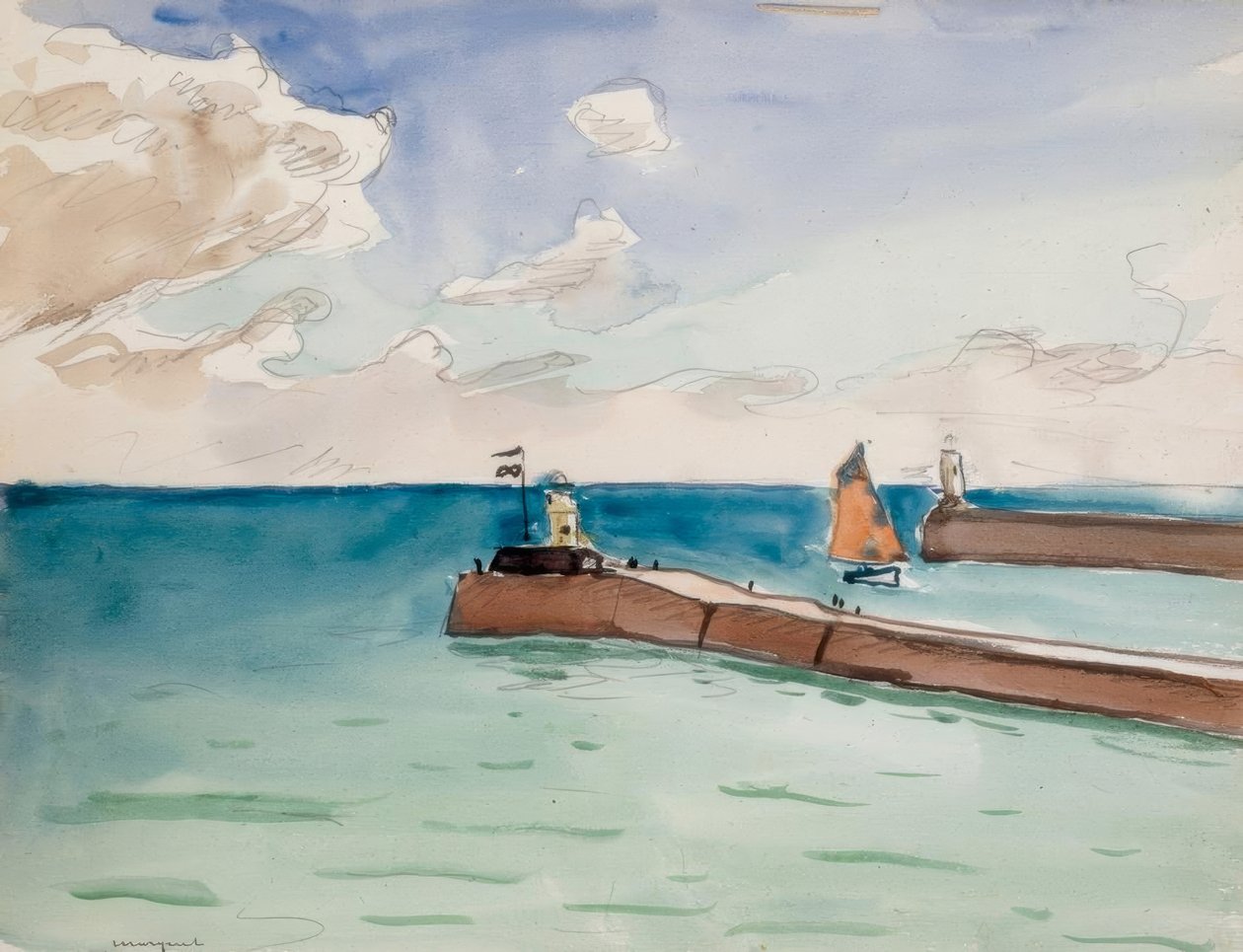 Les Sables d’Olonne, Port Entrance by Albert Marquet
