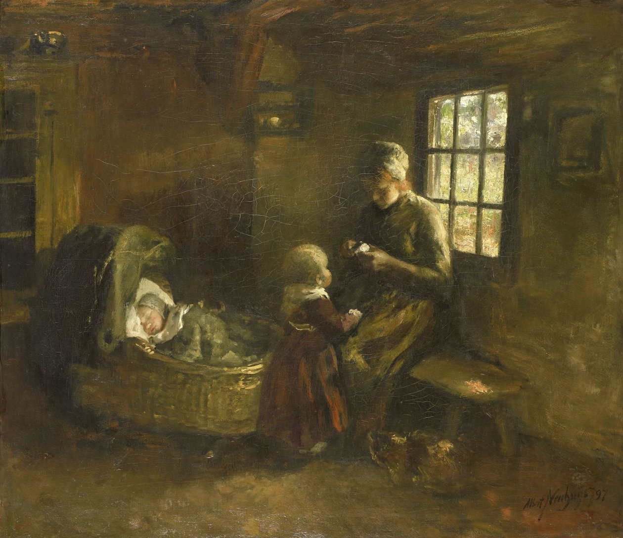 At the Cradle by Albert Neuhuys