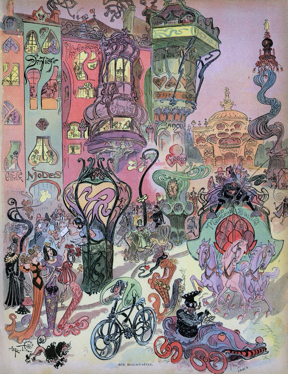 Advance view of Paris modern style by designer Albert Robida by Albert Robida