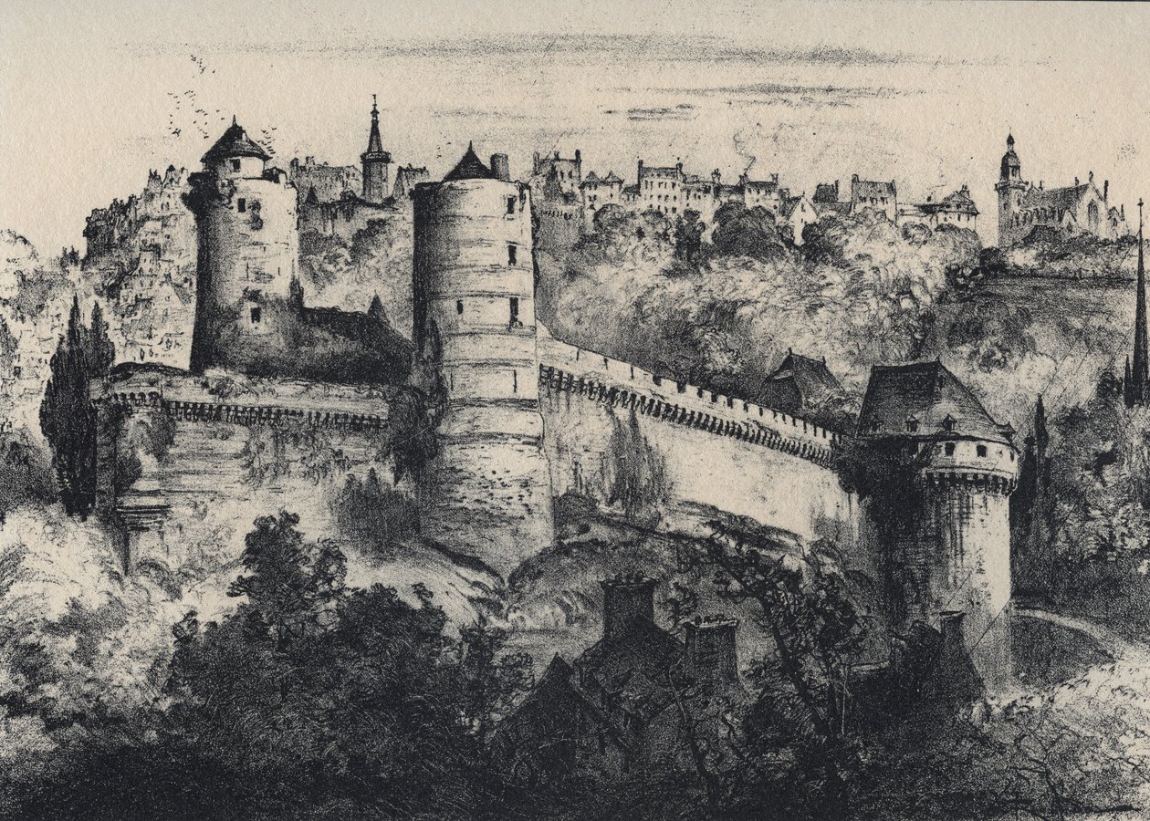 Chateau de Fougeres - Castle Fort in the Department of Ille-et-Vilaine. Old France - Brittany - Text, Drawings and Lithographs, by Albert Robida (undated end 19th century) by Albert Robida