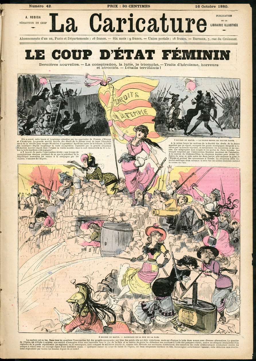 Illustration by Albert Robida for the Cover of La Caricature (1880) by Albert Robida