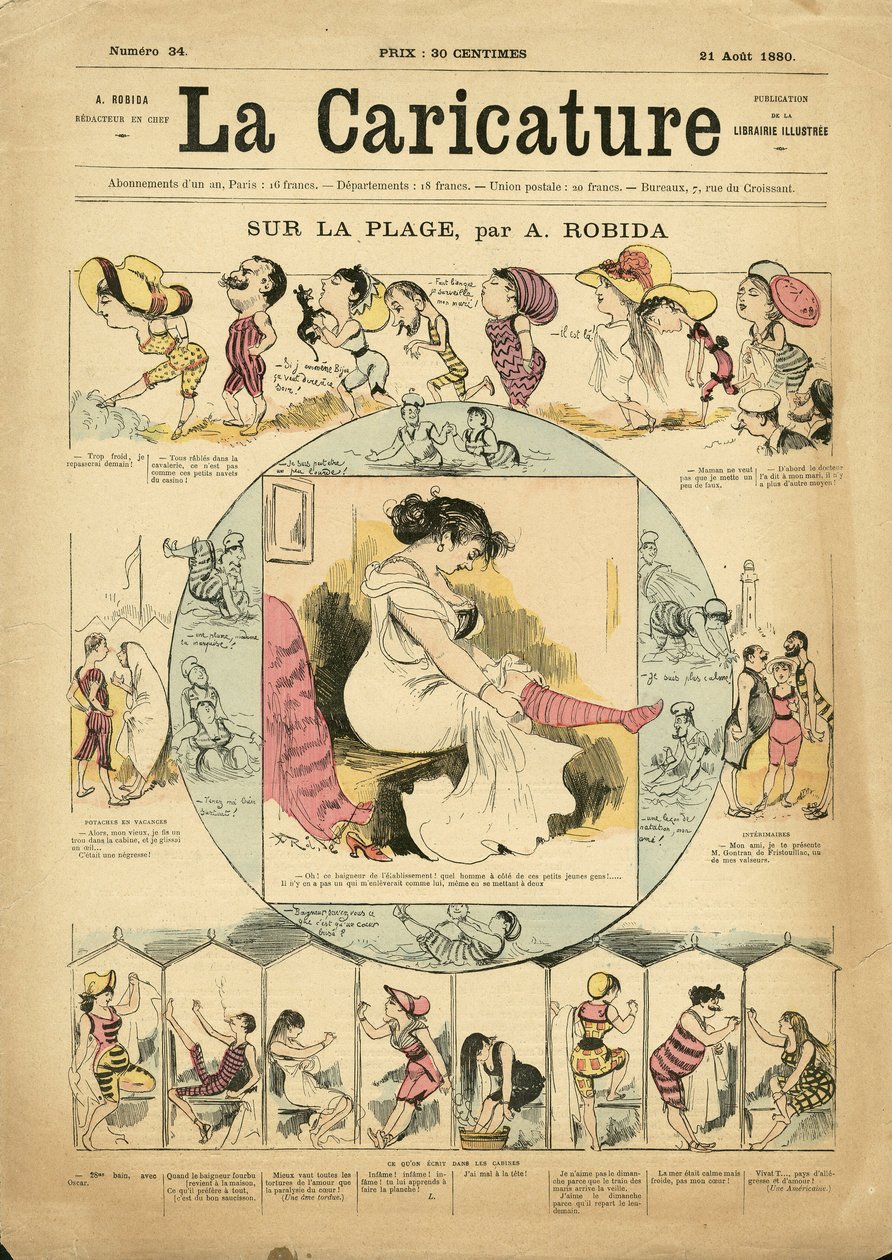 Illustration for the Cover of La Caricature (1880) by Albert Robida
