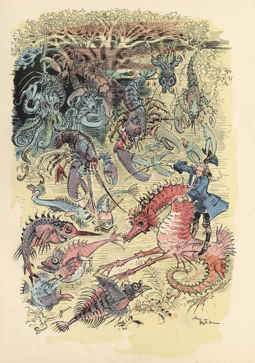 Illustration by Albert Robida in 'History and Adventures of the Baron ...
