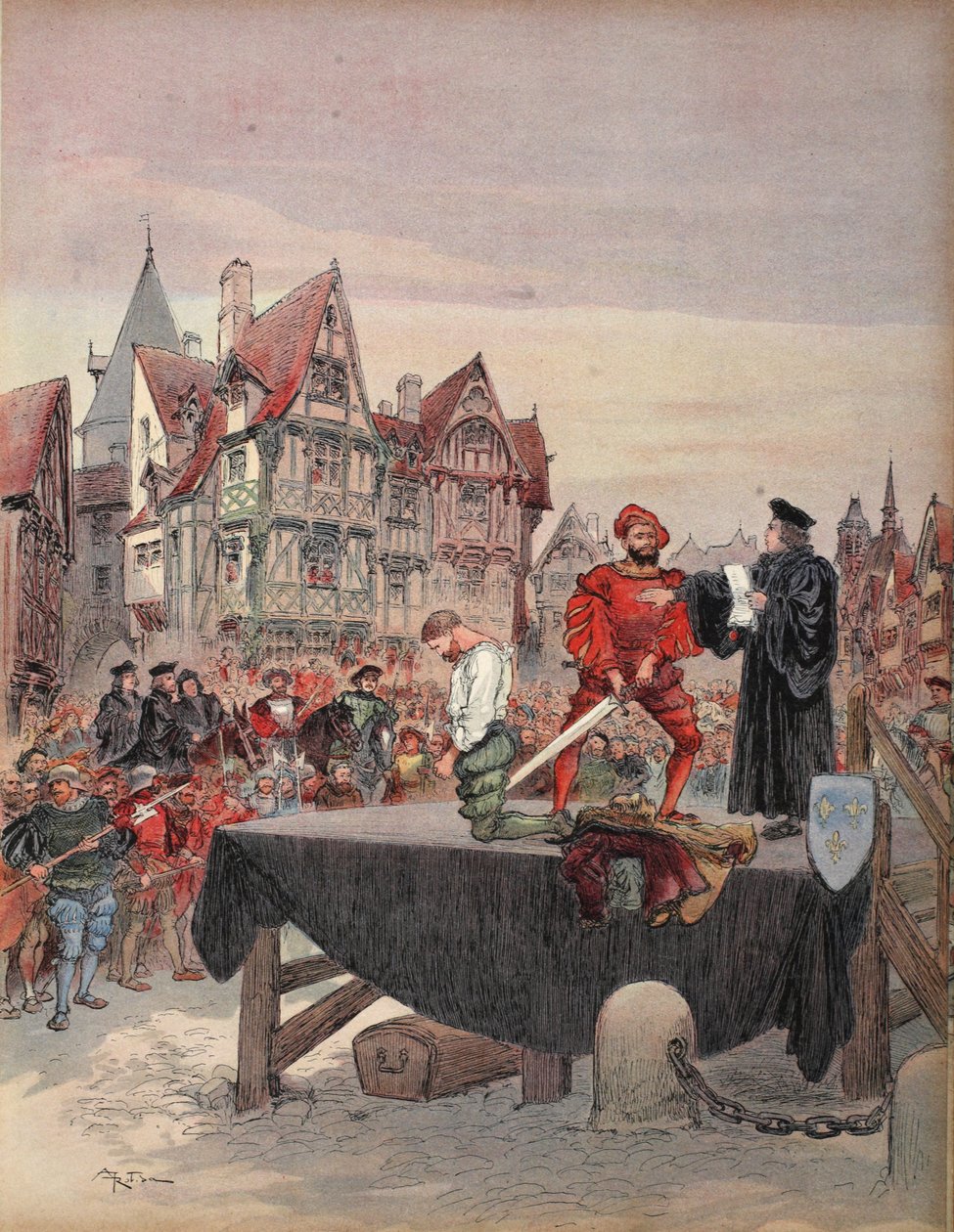 Saint Vallier pardoned on the scaffold, illustration from 
