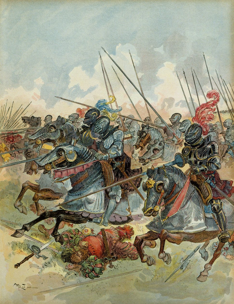 Sixth Italian War (1521-1526): Battle of Pavia, February 24 by Albert Robida
