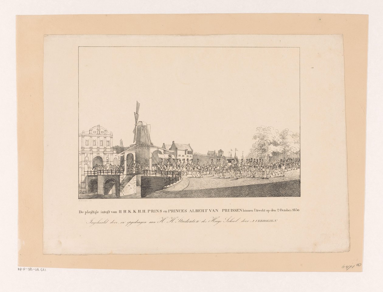 Entry of Princess Marianne and Her Husband Prince Albert in Utrecht, 1830 by Albertus Verhoesen