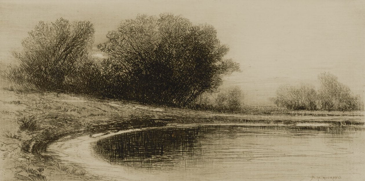 Pond and Trees by Albion Harris Bicknell