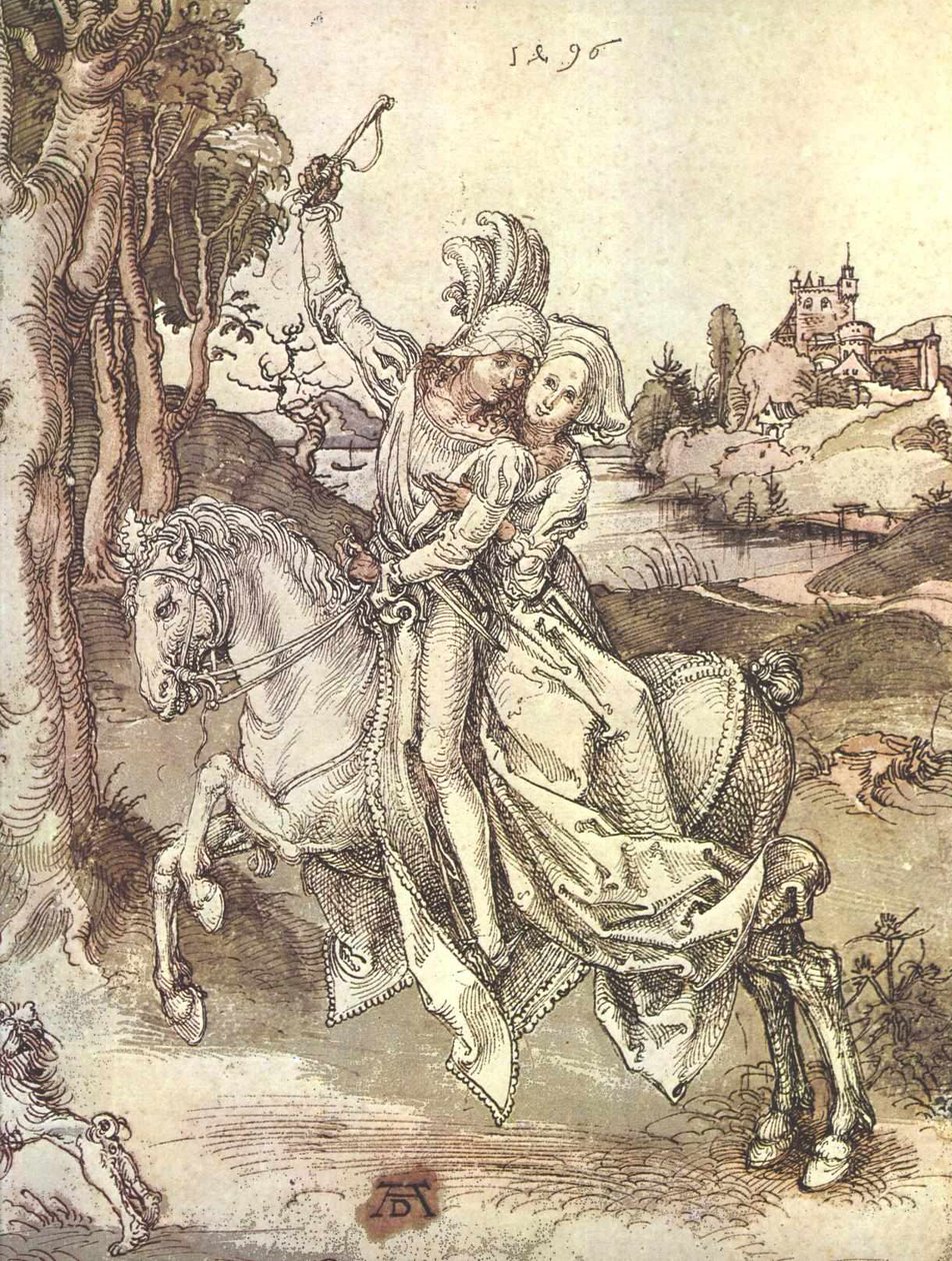 Young Couple on Horseback by Albrecht Dürer