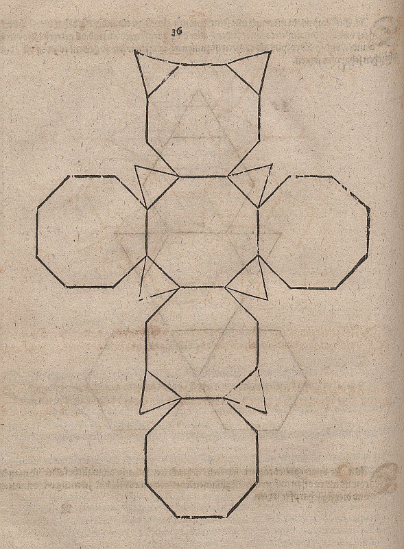 Net Unfolding of a Truncated Cube by Albrecht Dürer
