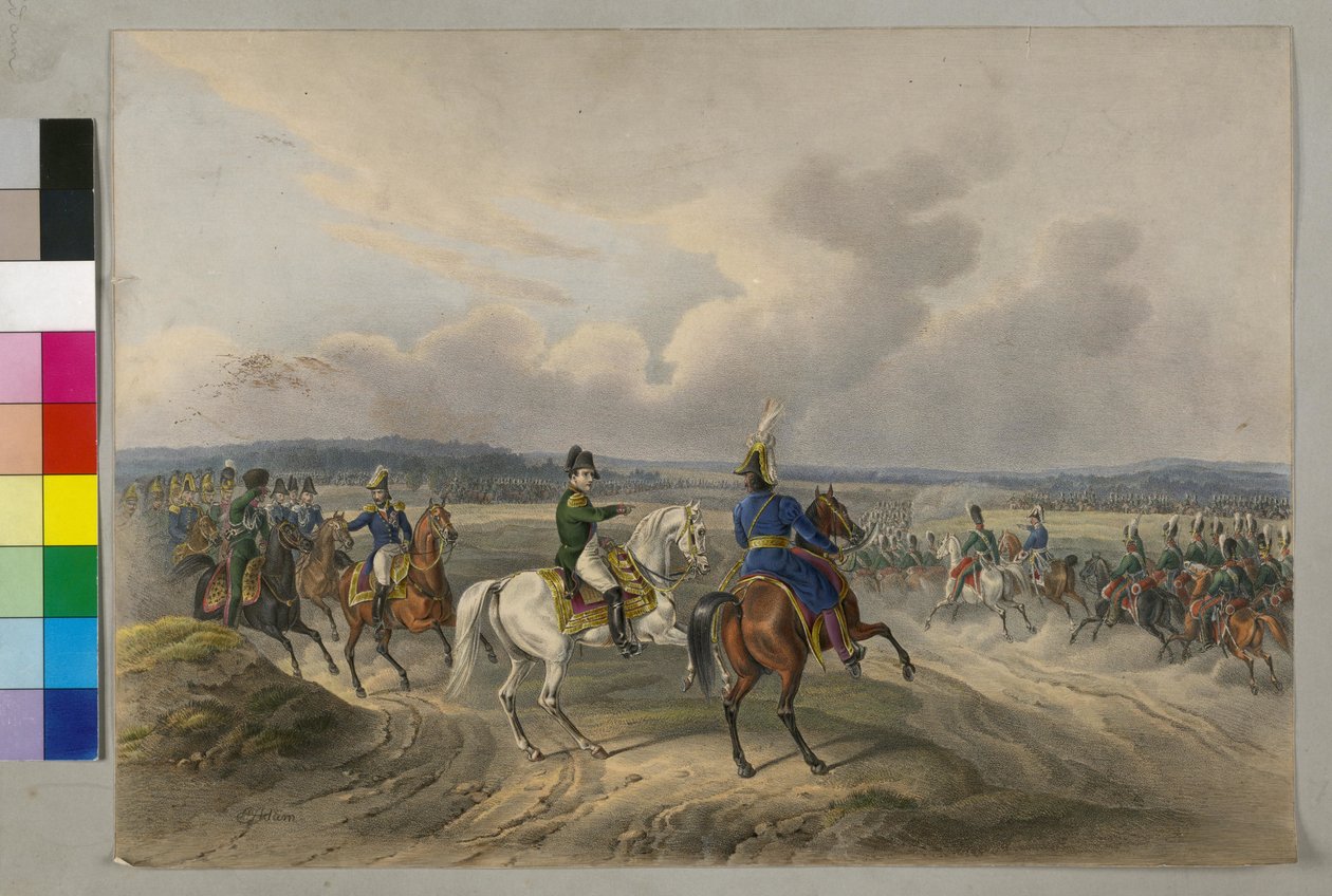 Napoleon I at the Duena, 1812 by Albrecht Adam