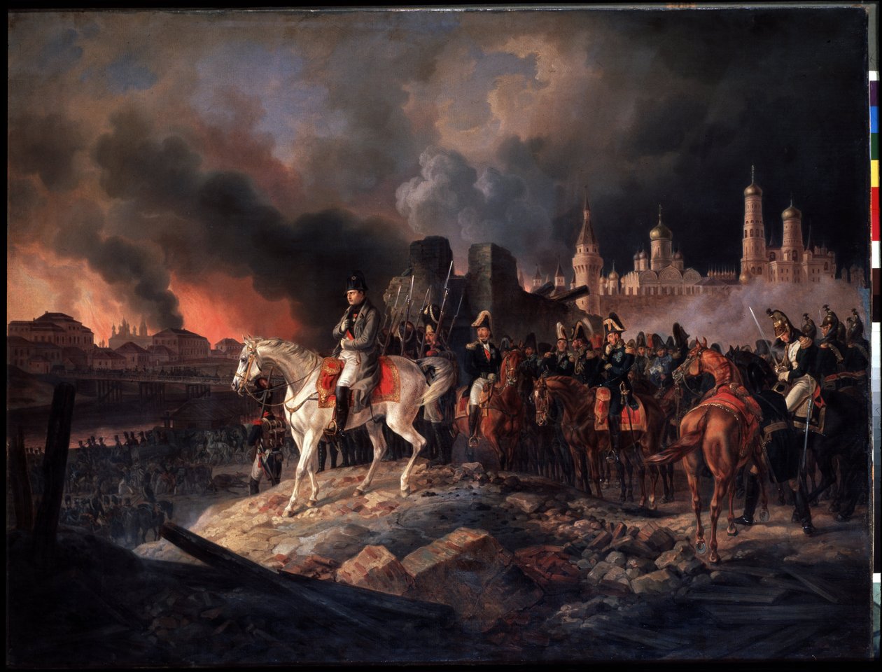 battlefield 絵画 Fire of Moscow on 15/09/1812 by Albrecht Adam