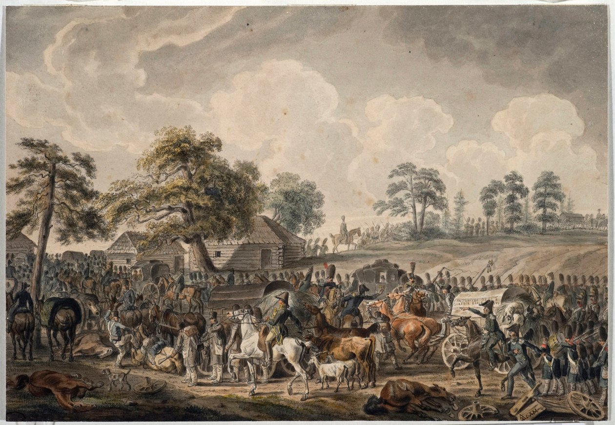 The French Army crossing the Daugava River on July 24, 1812 by Albrecht Adam