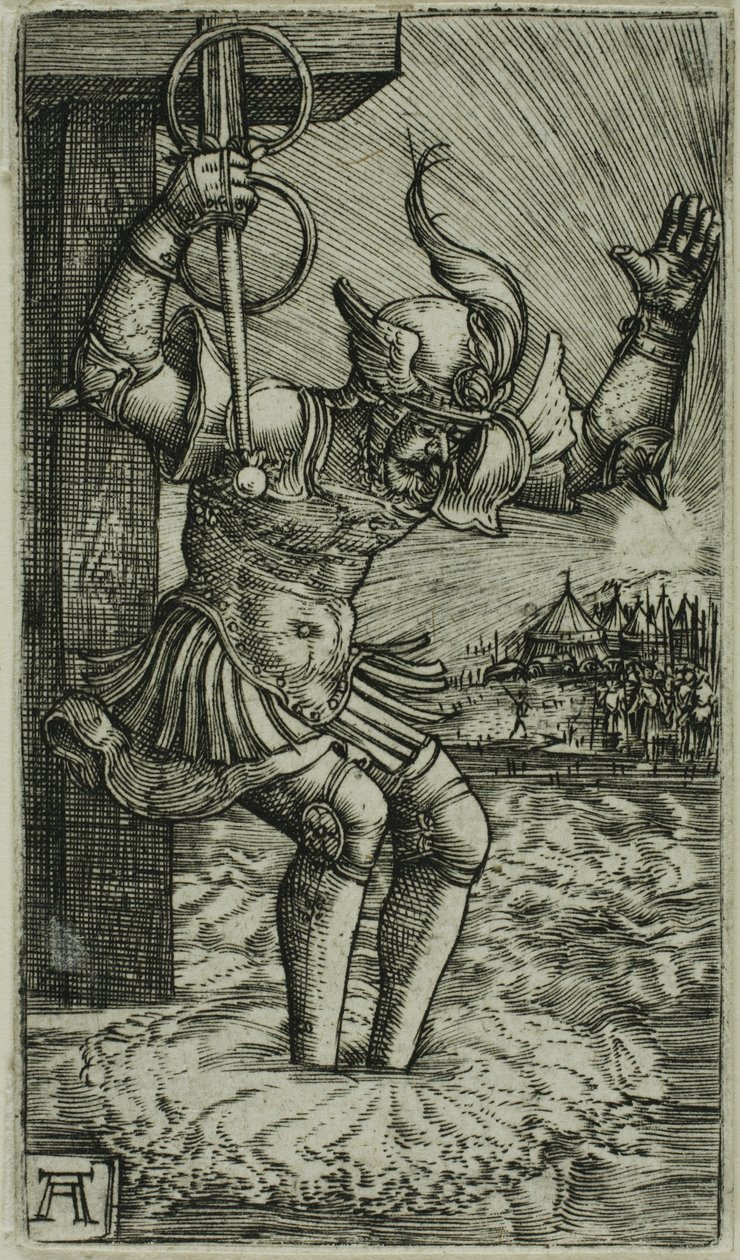 Horatius Cocles Leaping into the Tiber by Albrecht Altdorfer
