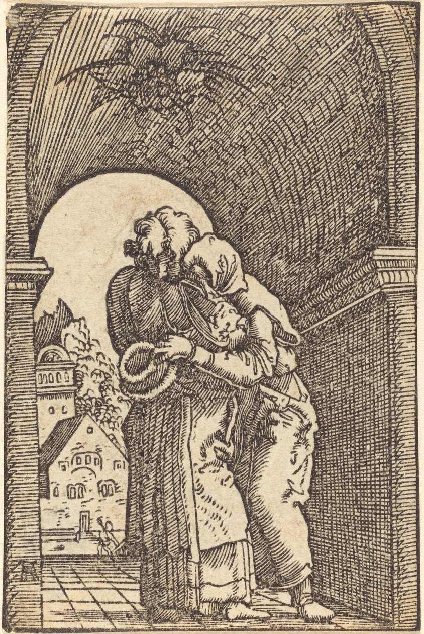 Joachim Embracing Anna by Albrecht Altdorfer