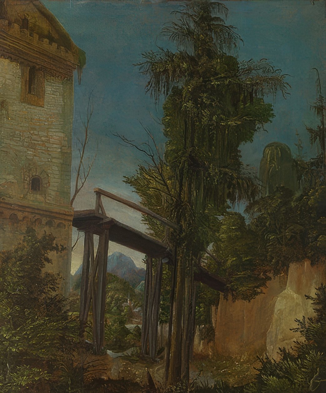Landscape with a Footbridge. c. 1518-20 by Albrecht Altdorfer
