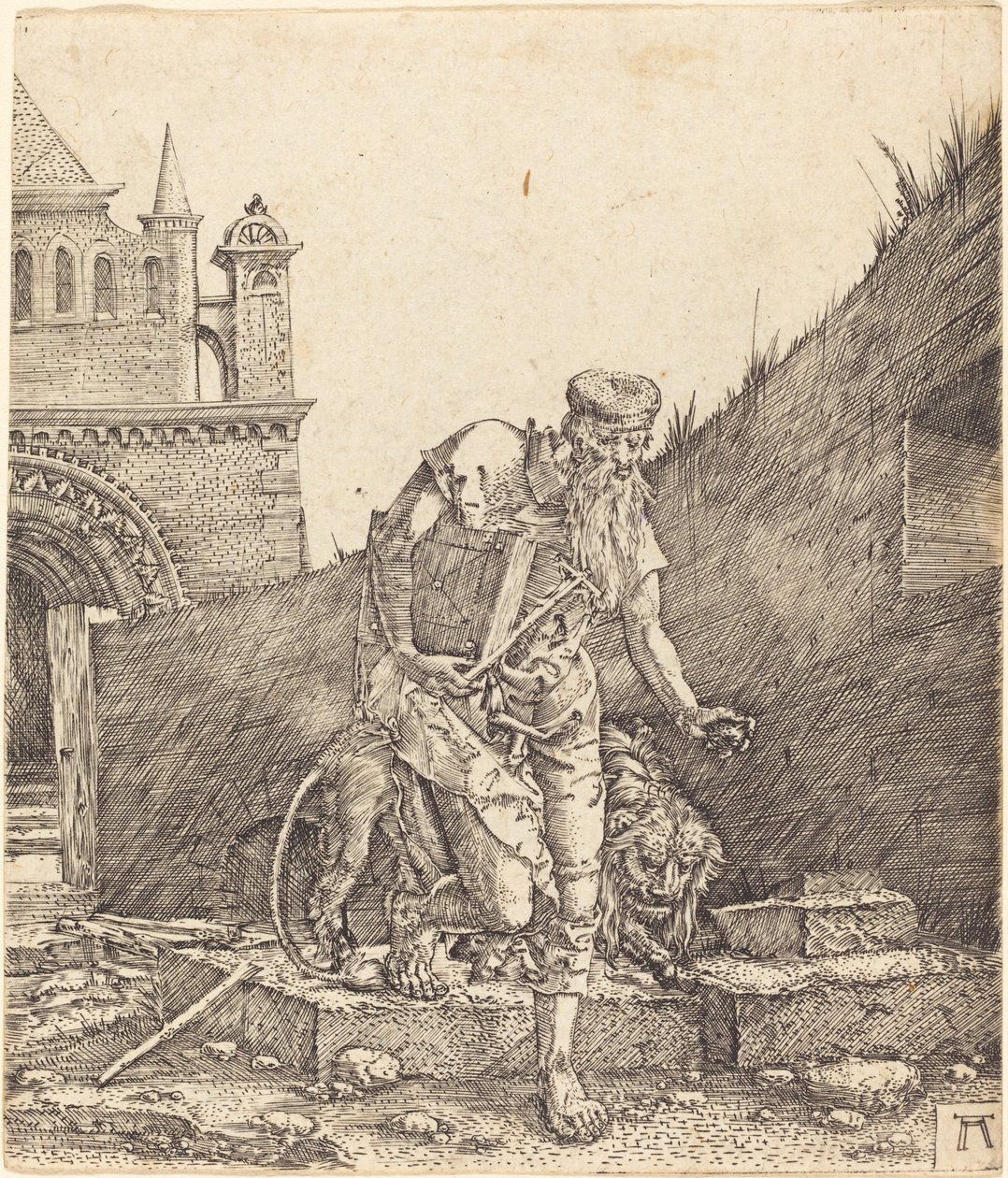 Saint Jerome in a Courtyard by Albrecht Altdorfer