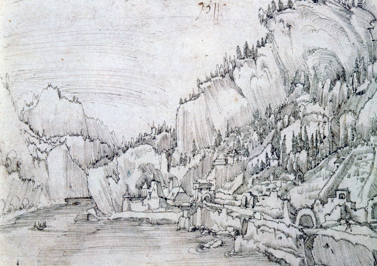 Sarmingstein on the Danube, 16th Century by Albrecht Altdorfer