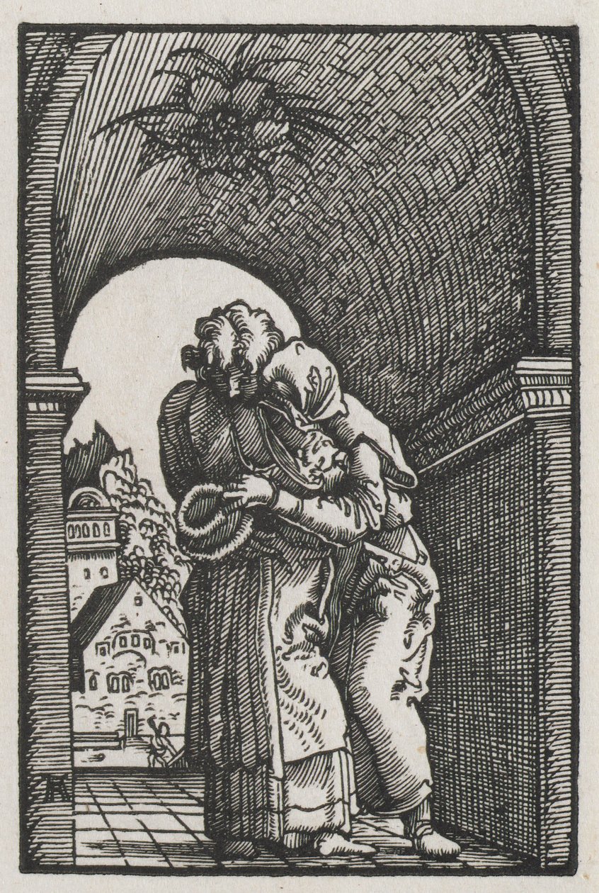 The Fall and Redemption of Man: The Embrace of Joachim and Anne at the Golden Gate by Albrecht Altdorfer