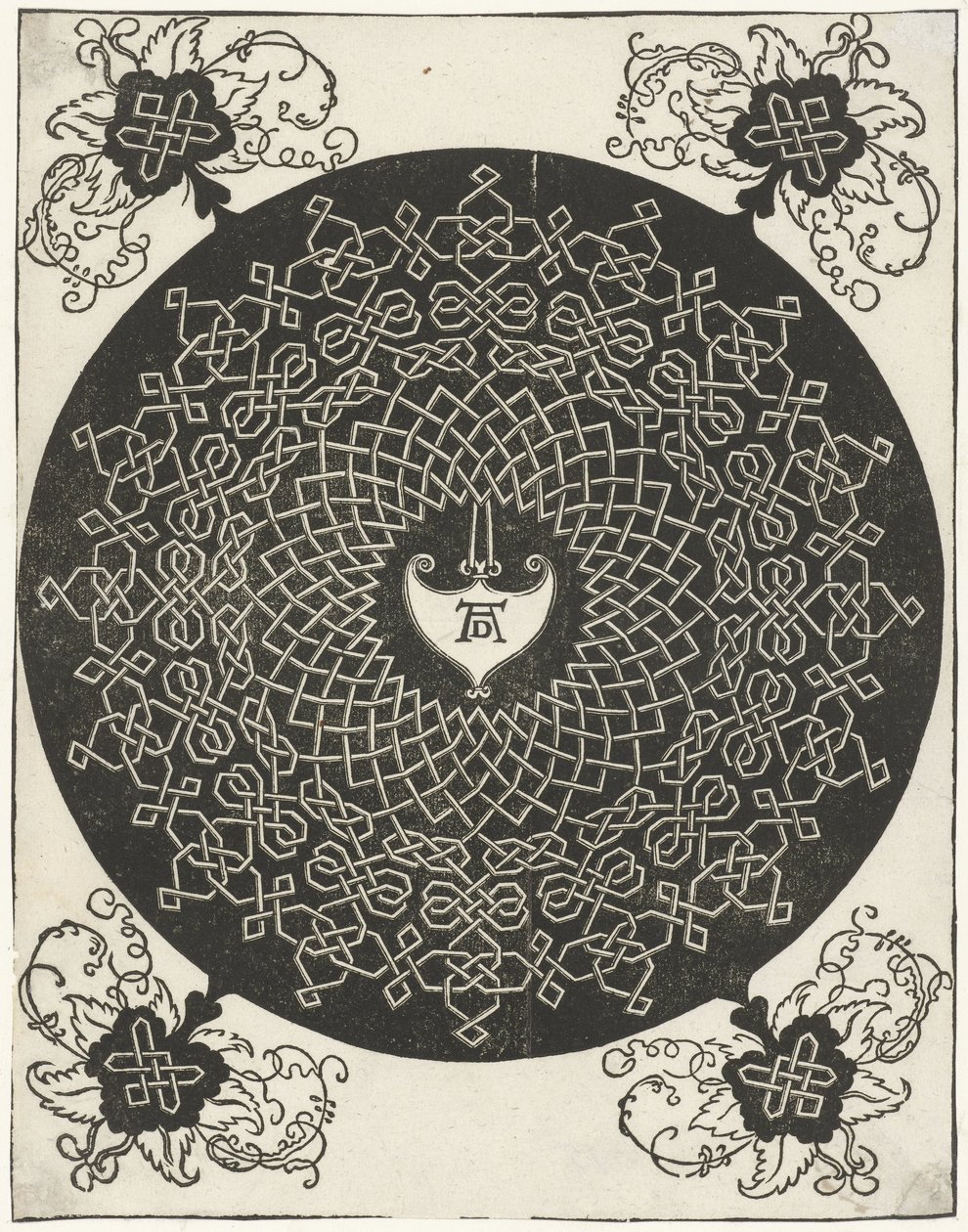 Embroidery Sample with Heart-Shaped Shield by Albrecht Dürer