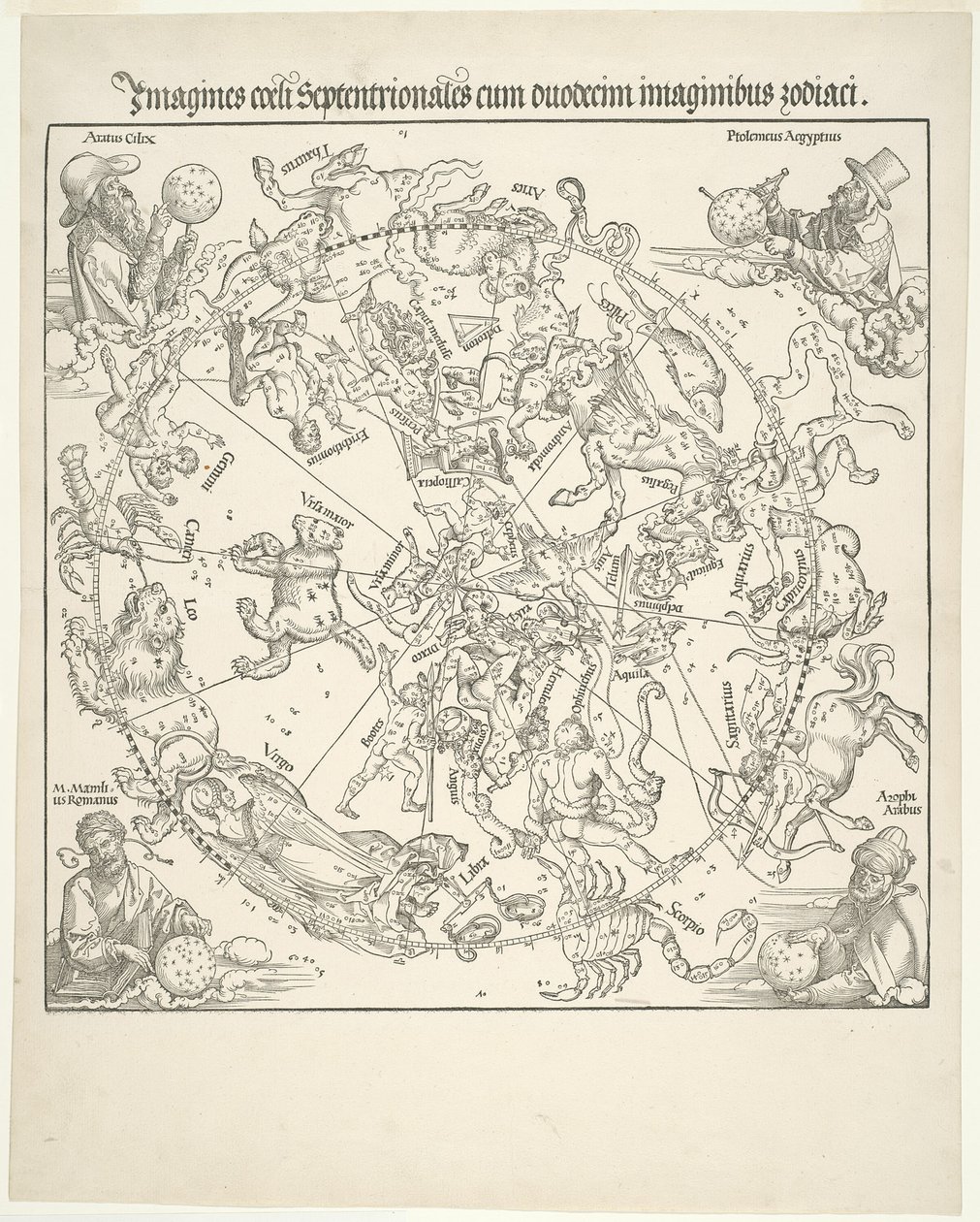 Celestial Map of the Northern Sky (Imagines coeli septentrionalis) by Albrecht Dürer