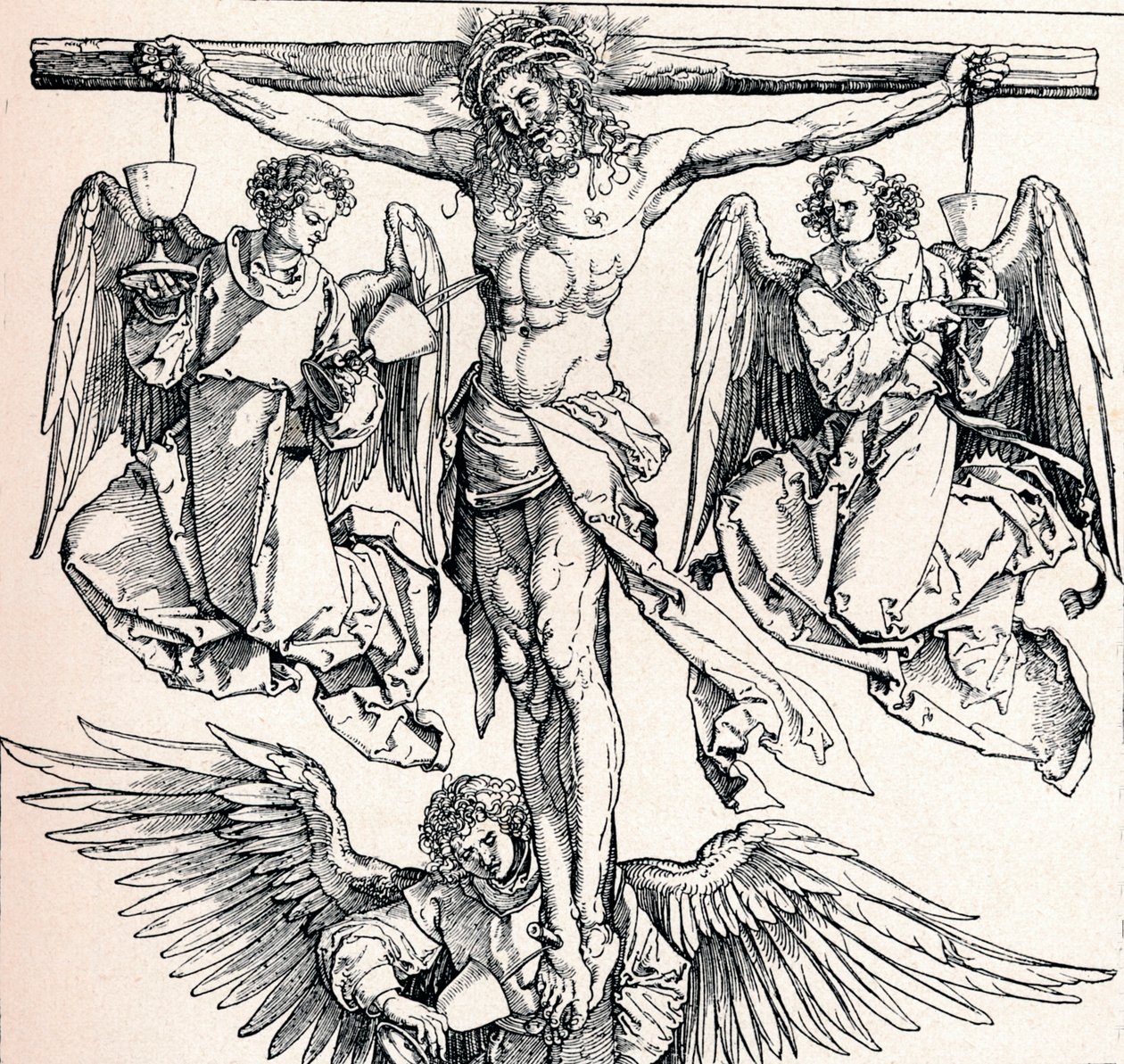 Christ on the Cross with Three Angels by Albrecht Dürer