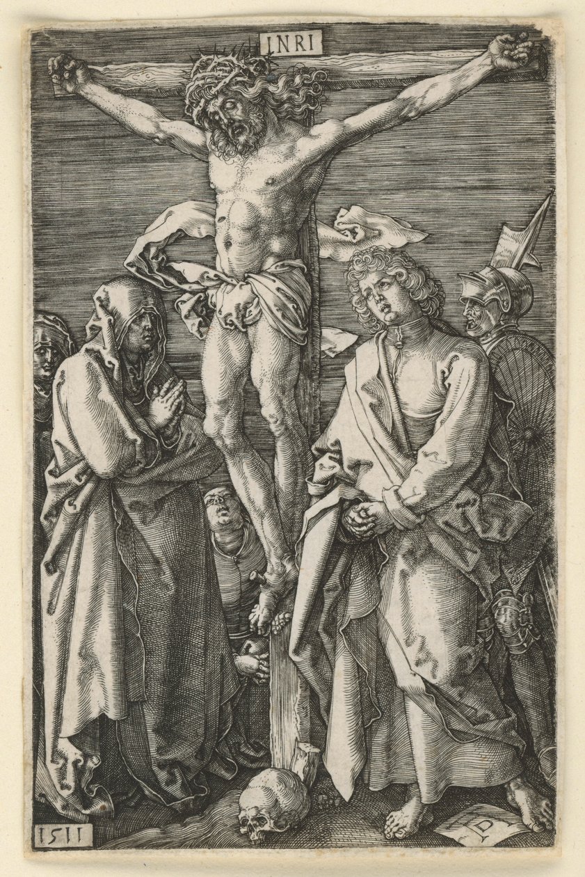 Christ on the Cross between Mary and John (Copperplate Passion) by Albrecht Dürer
