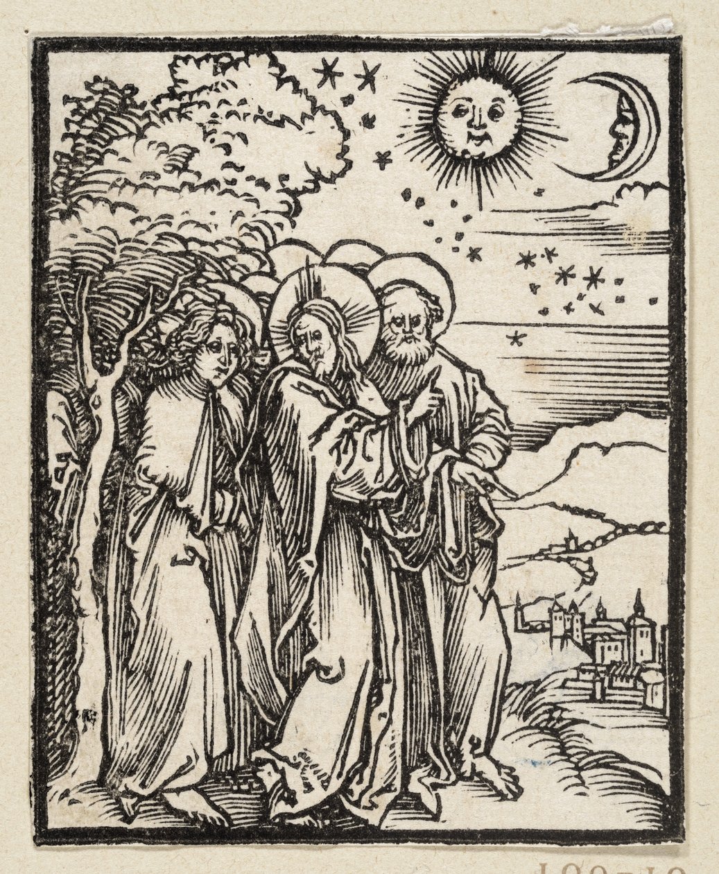 Christ Shows His Disciples the Signs in the Sky (from: Postilla, 43 Woodcuts) by Albrecht Dürer