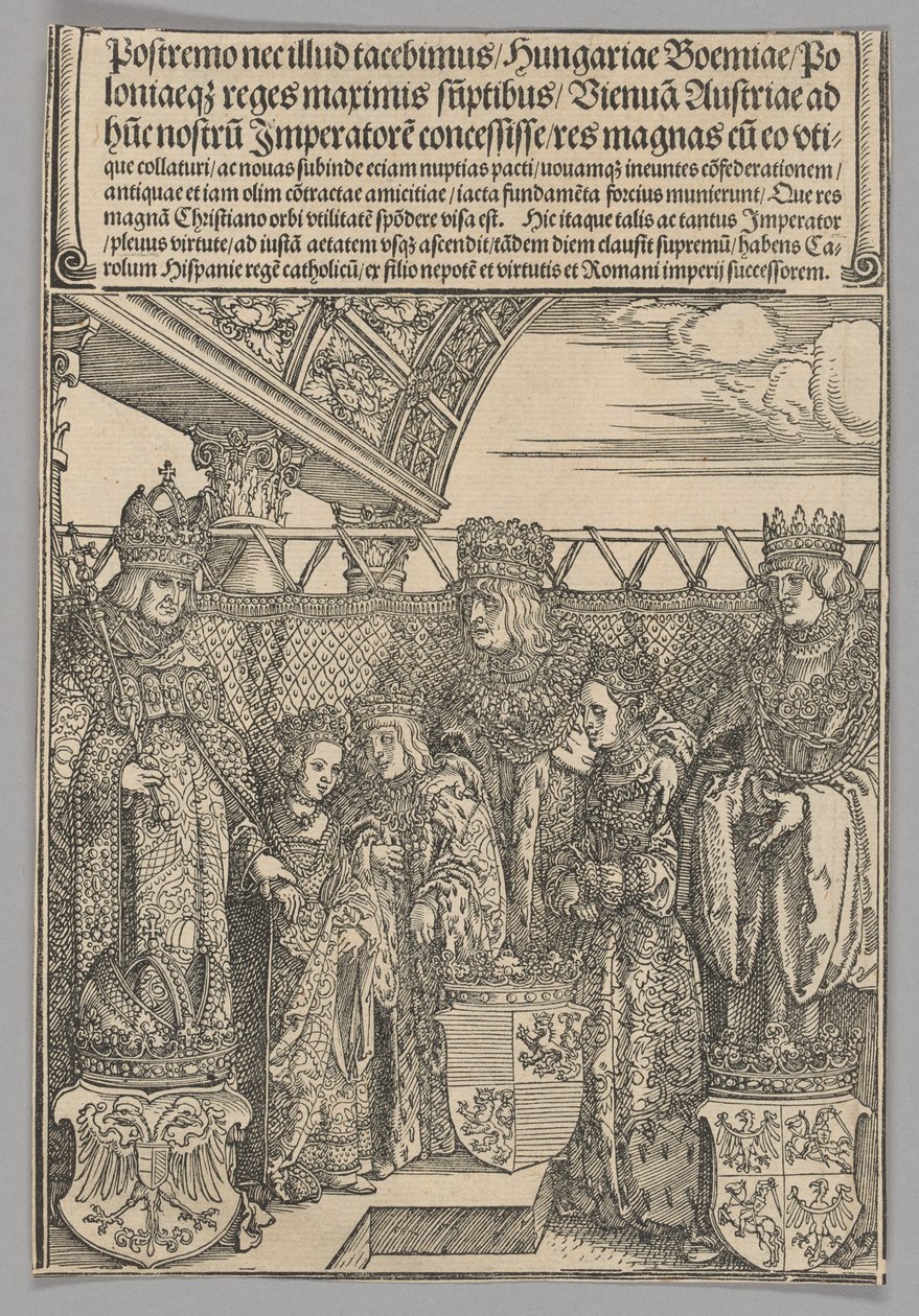 Congress and Double Betrothal in Vienna, Plate 23 from Historical Scenes from the Life of Emperor Maximilian I from the Triumphal Arch by Albrecht Dürer