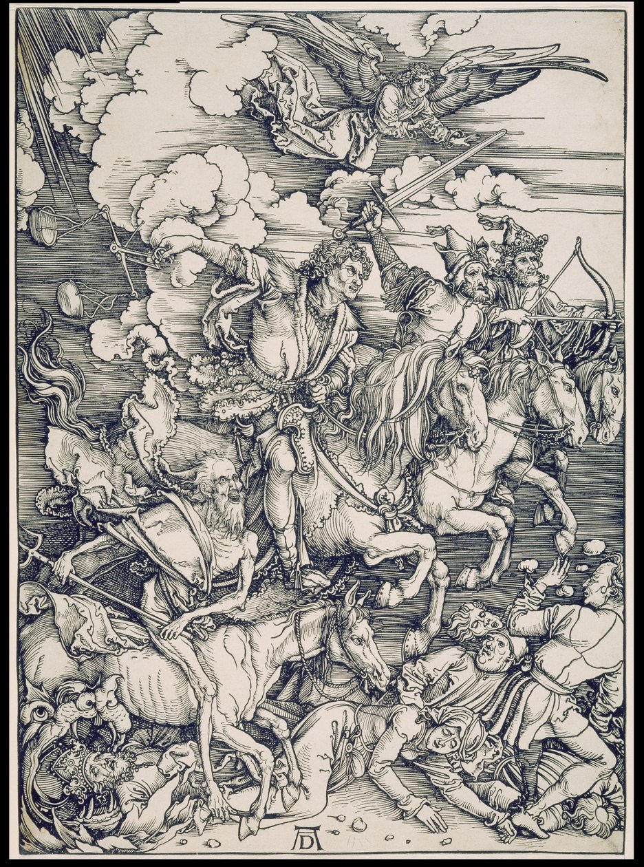 The Four Horsemen of the Apocalypse, from the series of the Apocalypse, Single Print before the Text by Albrecht Dürer