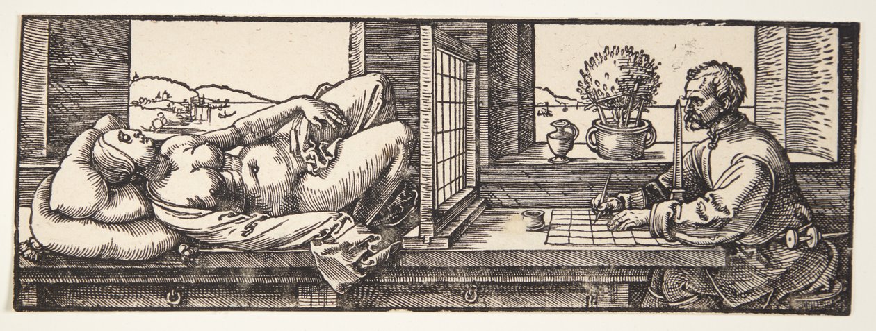 Draftsman drawing a nude by Albrecht Dürer
