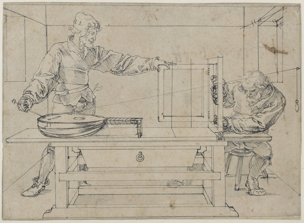 A Man Aiming a Lute by Albrecht Dürer