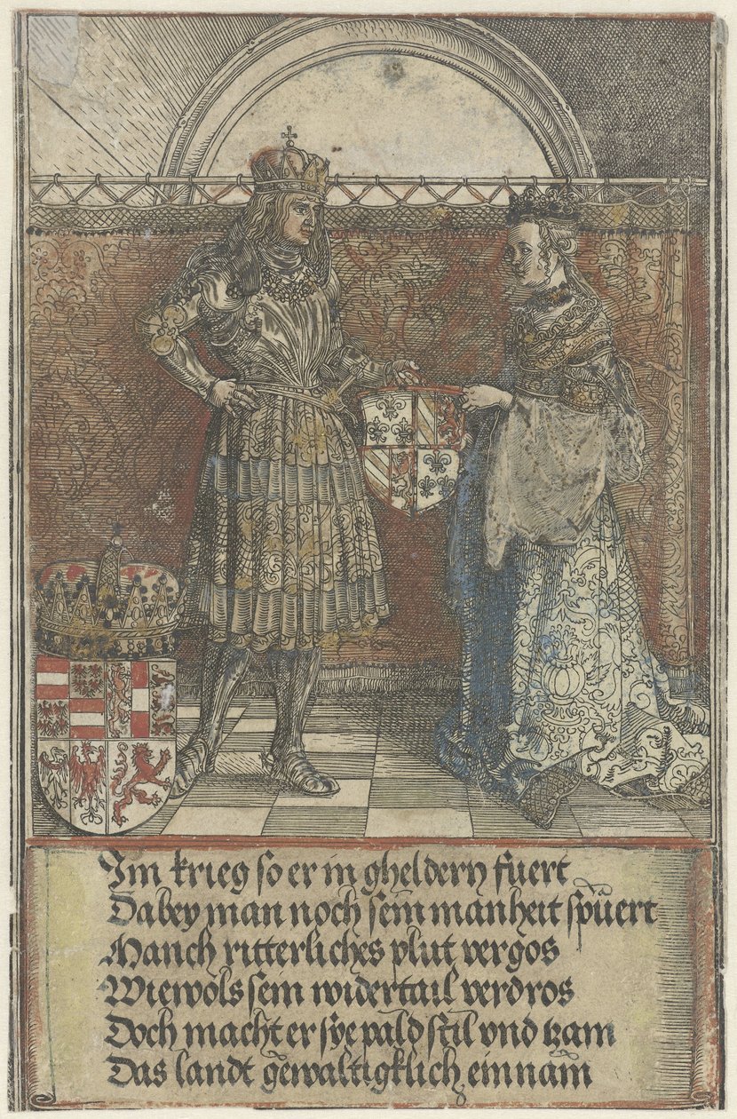 The Burgundian Marriage: Maximilian Marries Mary of Burgundy (Triumphal Arch of Emperor Maximilian I) by Albrecht Dürer