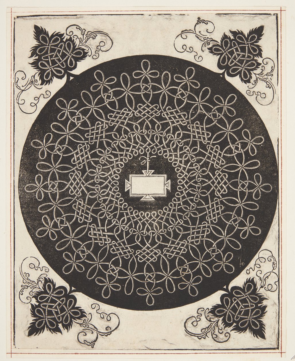 Interlaced Cord Pattern with Oblong Shield by Albrecht Dürer
