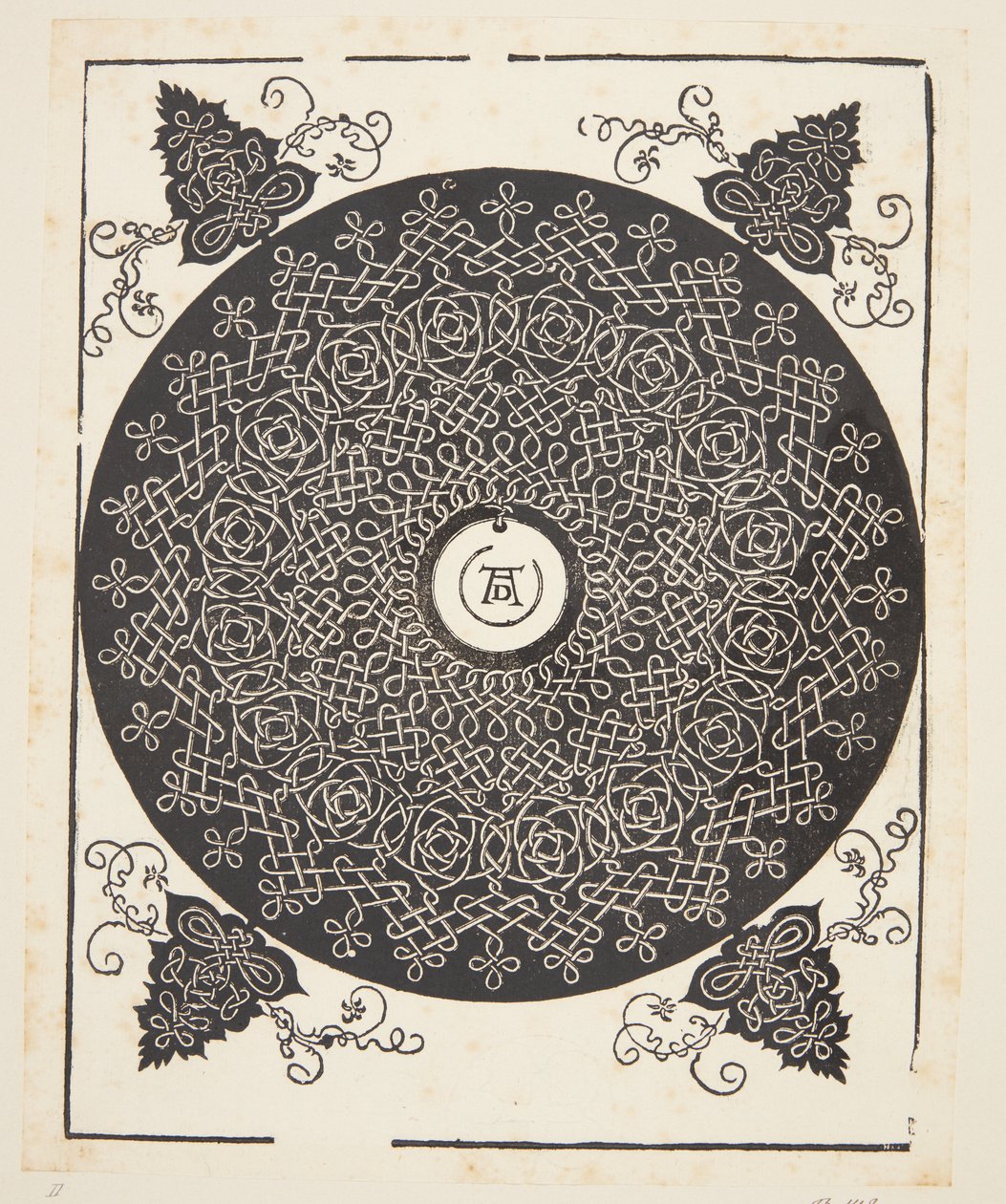 Interlaced Cord Pattern with White Medallion by Albrecht Dürer