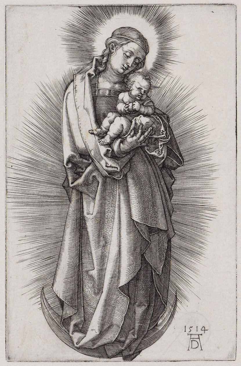 Virgin with the Hairband in the Halo on the Crescent Moon by Albrecht Dürer
