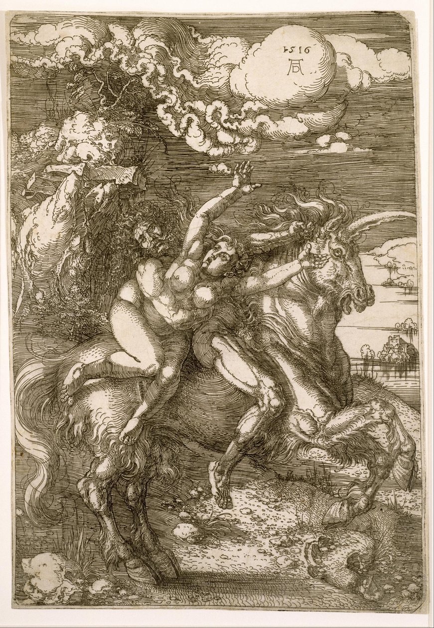 Rape of Proserpina (Abduction on a Unicorn) by Albrecht Dürer
